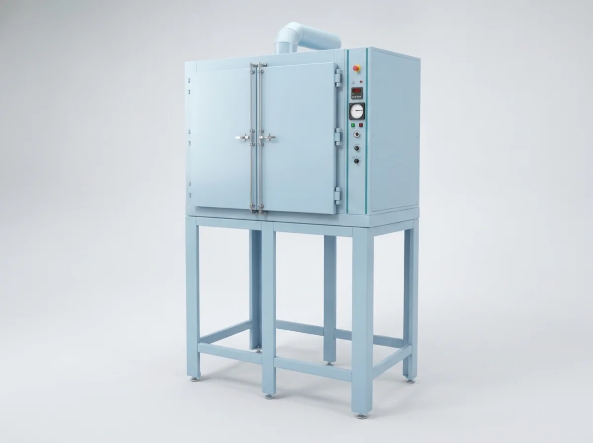 Wide double-door Blue M high-temperature furnace with control column and integral stand